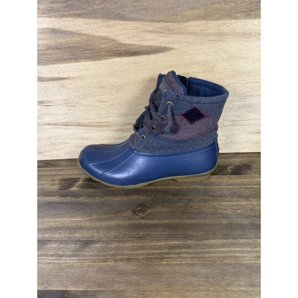 Sperry Duck Boots Womens Size 7 Saltwater Blue Wool Lace Up Ankle Top - Picture 3 of 11